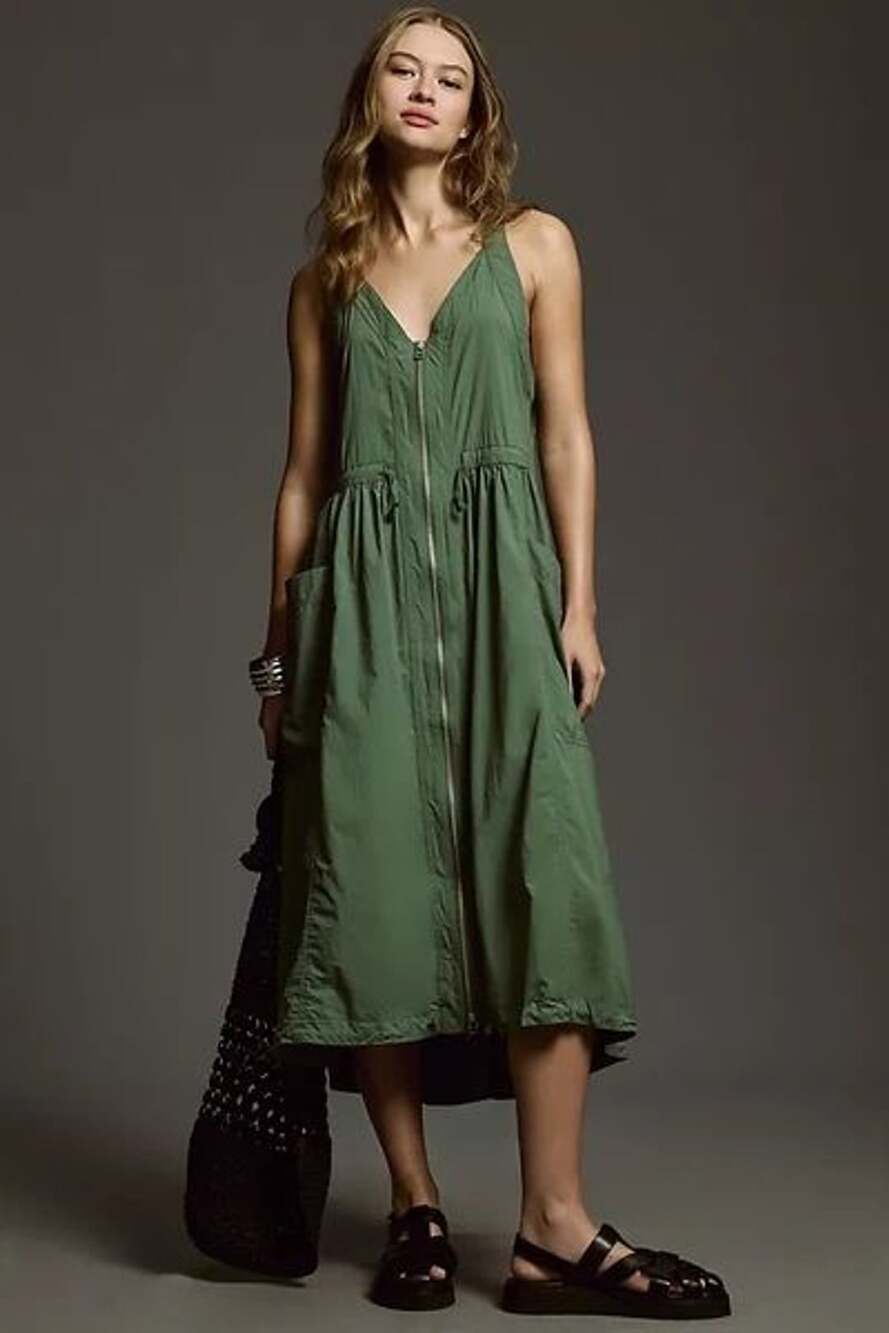 Daily Practice by Anthropologie Free Fall Midi Dress Green Size M